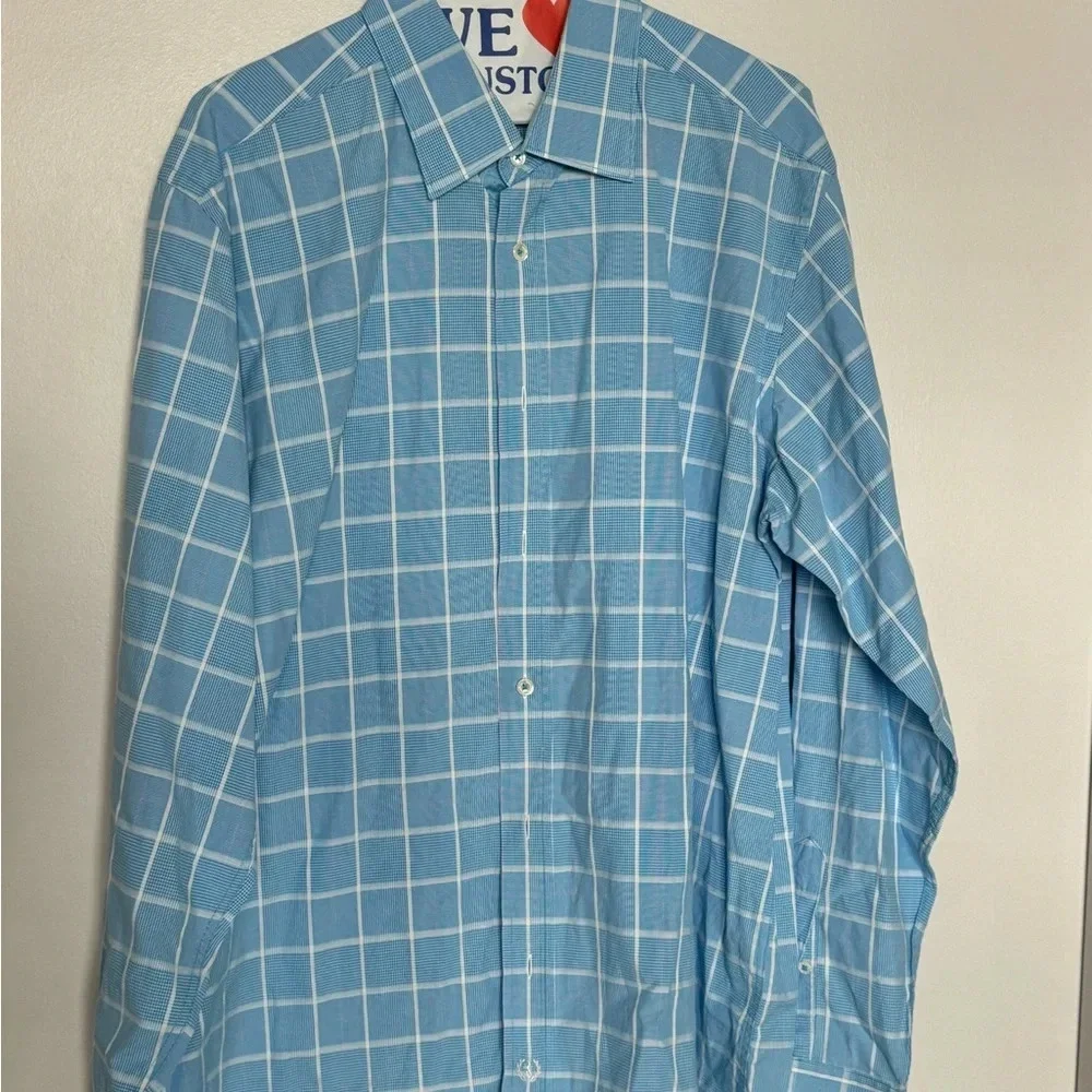 Men Bugatchi Large Classic Fit Long Sleeve Button up Shirt (fits XL 24’ Chest)